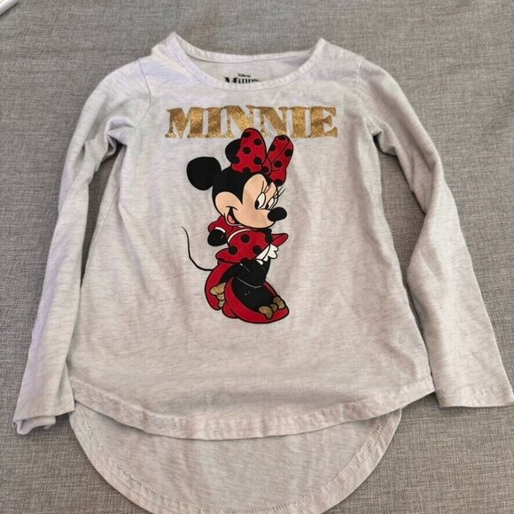 Minnie Glitter Kids Long Sleeve T XS/XCH (4-5) - Picture 1 of 3